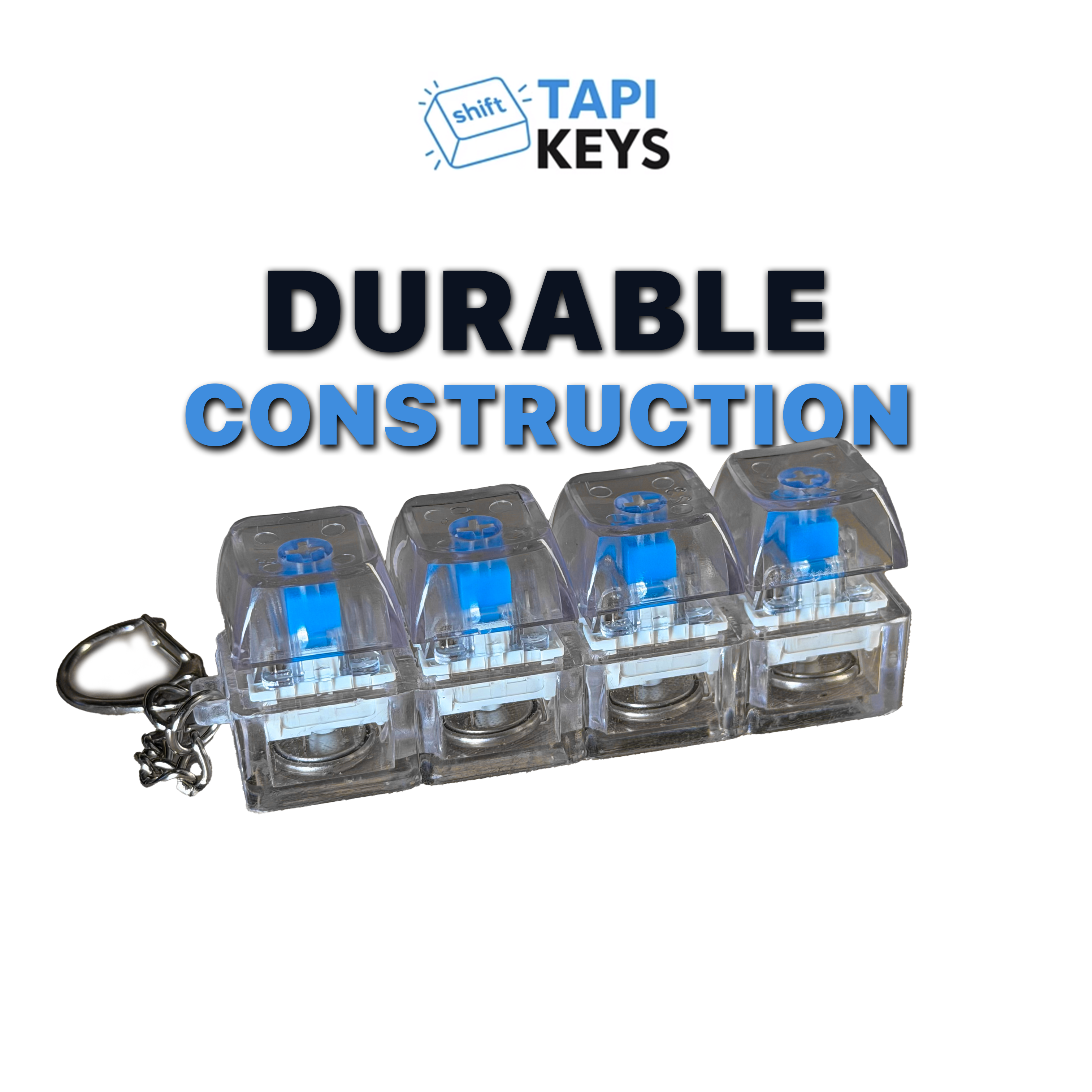 Mechanical Keyboard Switch Fidget Keychain with Tactile Click Buttons