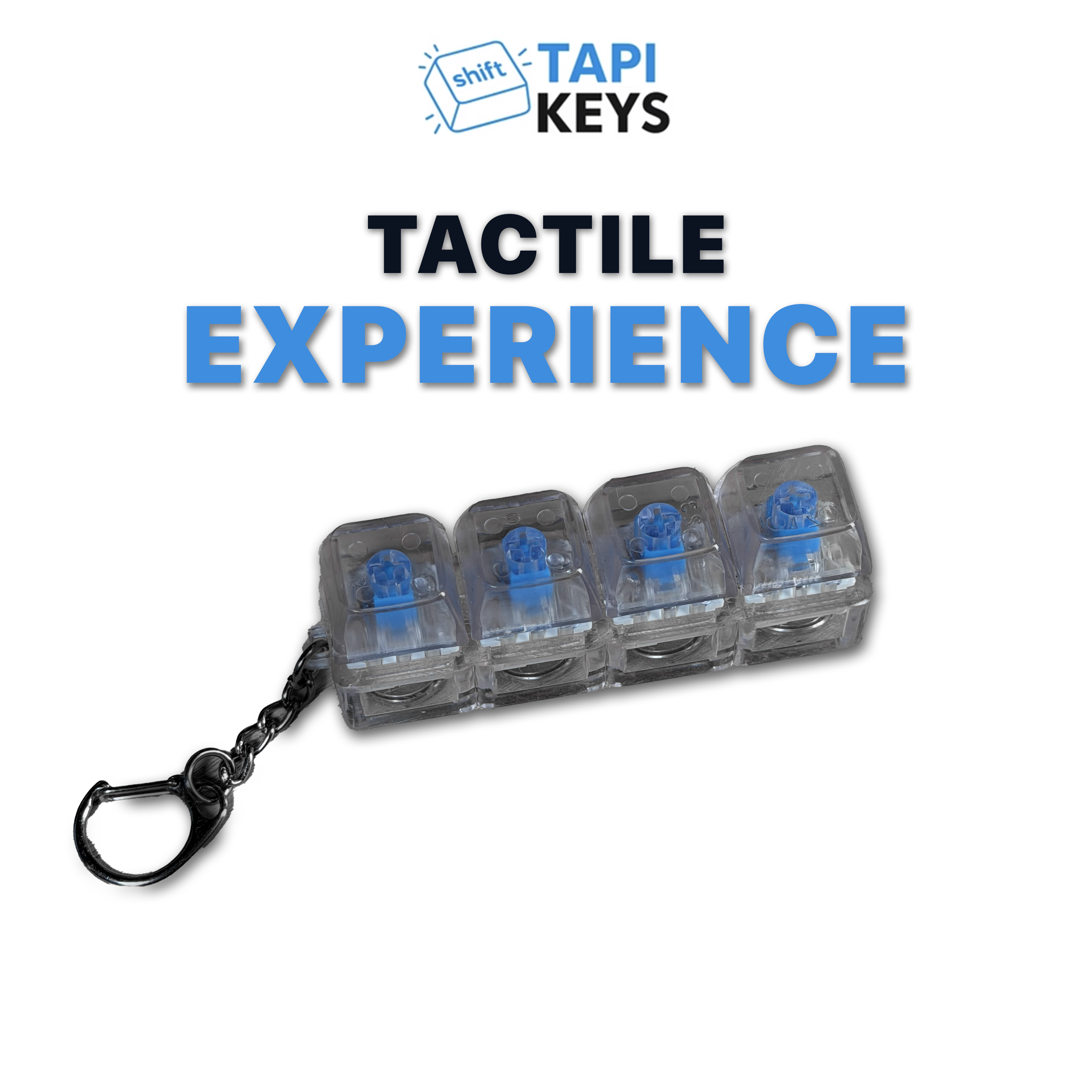 Mechanical Keyboard Switch Fidget Keychain with Tactile Click Buttons