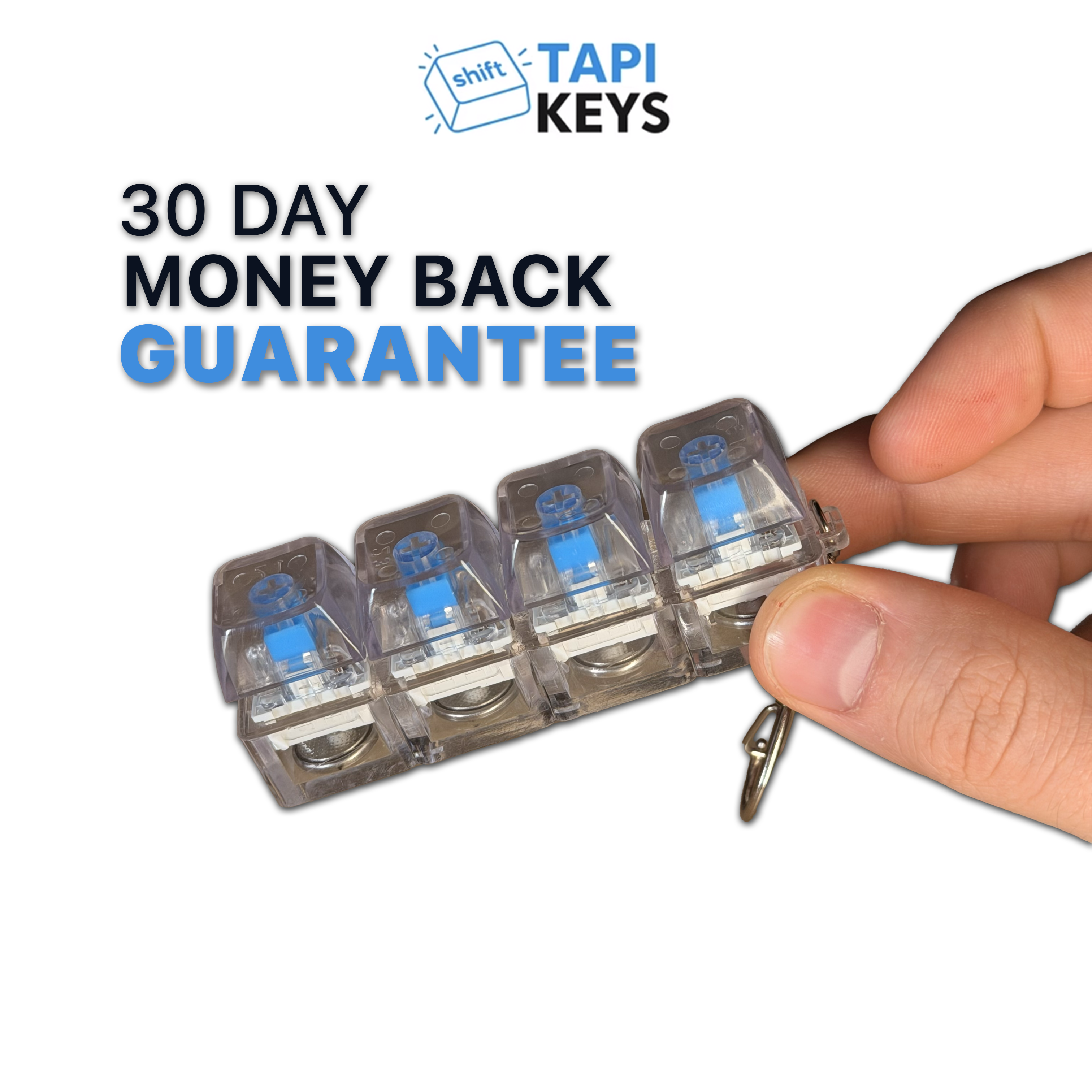 Mechanical Keyboard Switch Fidget Keychain with Tactile Click Buttons