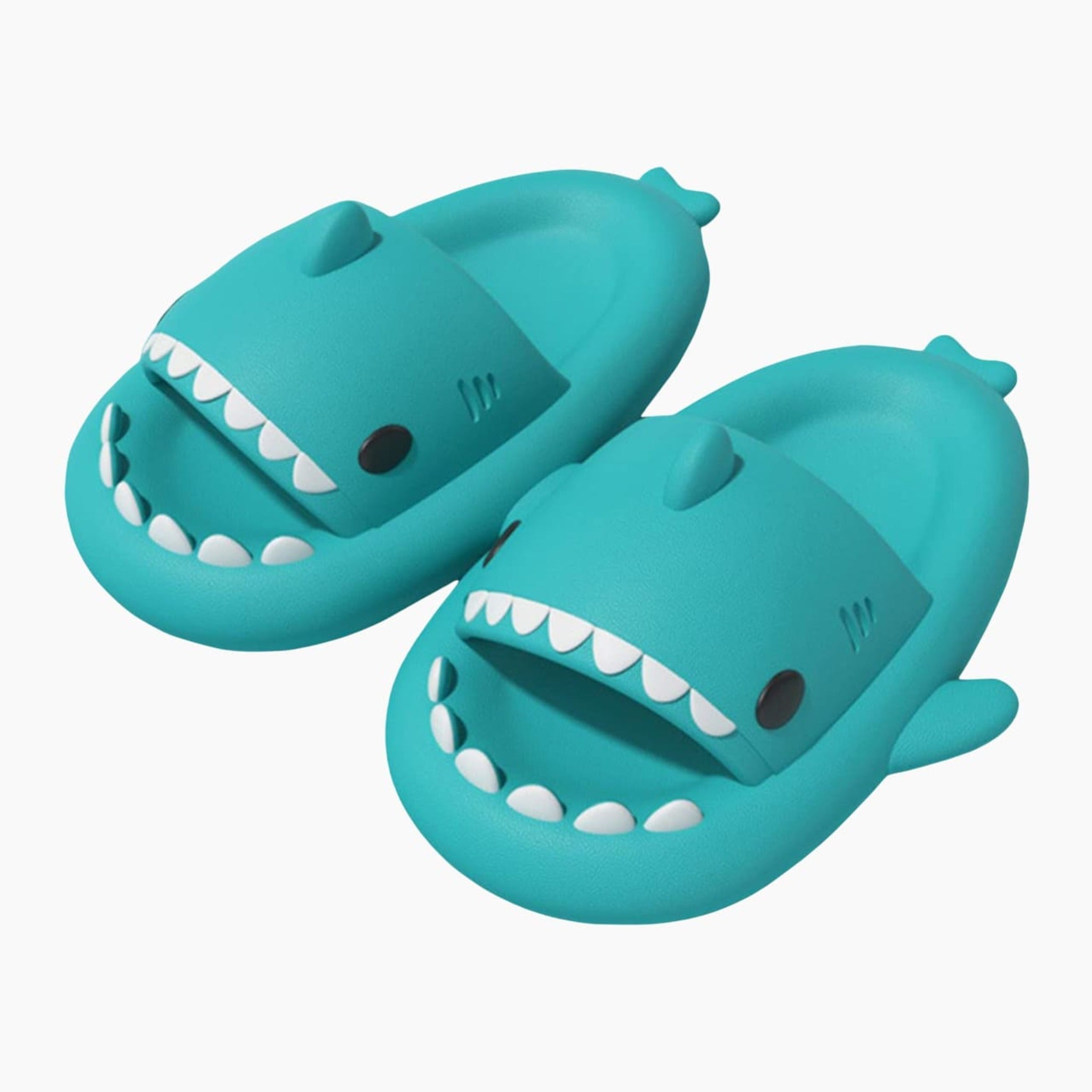 Shark Slides Slippers – Soft Foam Novelty House Shoes for Men and Women - Aqua Blue / 8C (5.91 inch) - Gifts