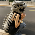 Wearable Dino Plushie Outfit with Soft Ribbed Back and Skull Hood - 75cm - Gifts