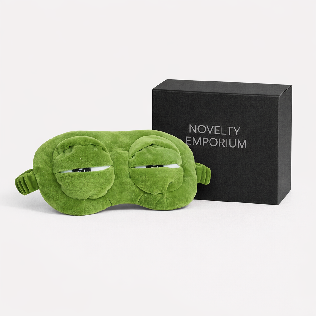 Cute Frog Sleeping Eye Mask – Soft Cartoon Blindfold for Travel, Home, and Office Rest
