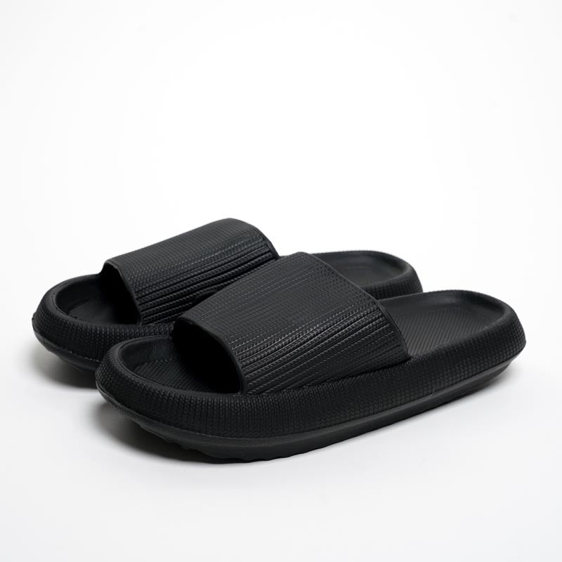 Cloud Slides Cushioned Platform Sandals for Everyday Comfort - Black / 4 - Gifts