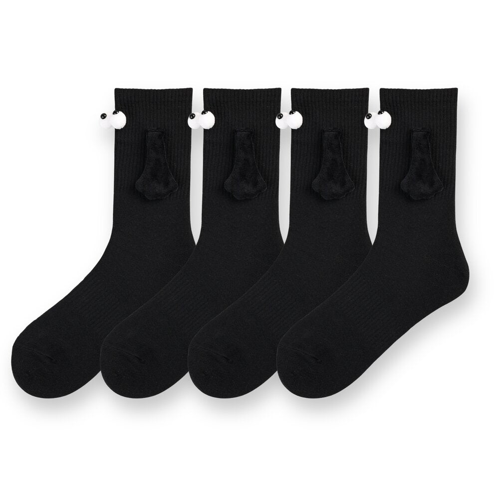 Magnetic Hand-Holding Socks: A Quirky and Fun Fashion Statement Black