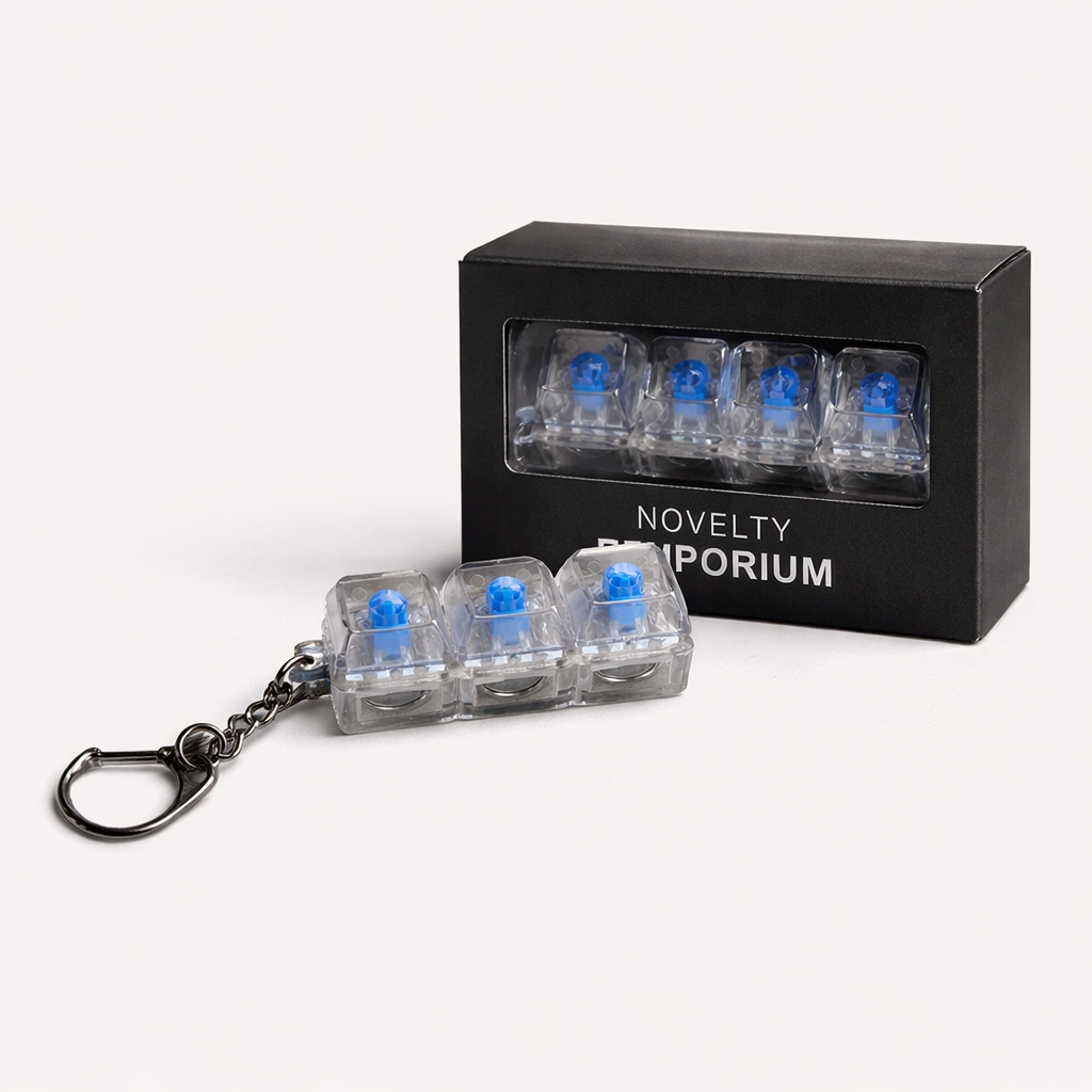 Mechanical Keyboard Switch Fidget Keychain with Tactile Click Buttons