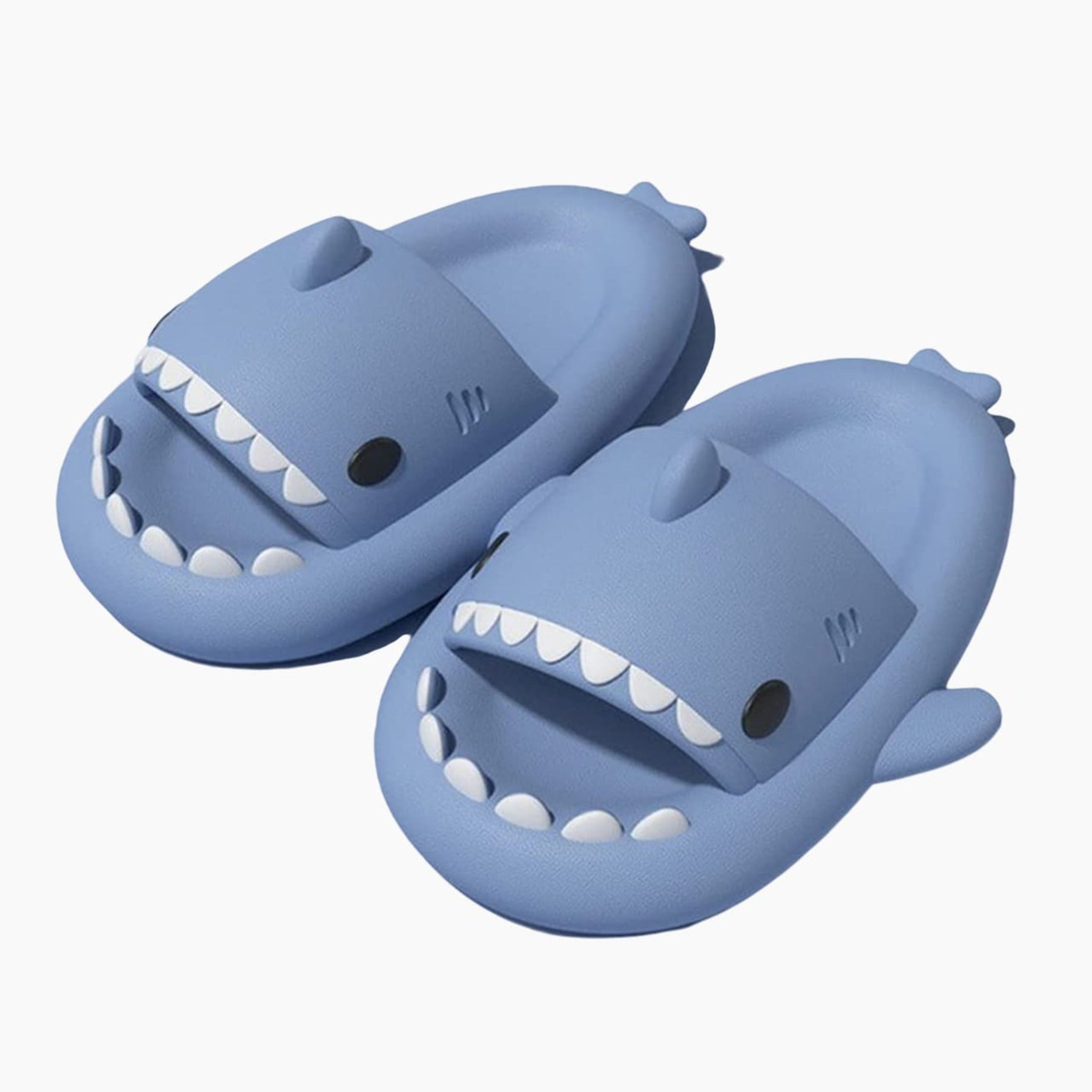 Shark Slides Slippers – Soft Foam Novelty House Shoes for Men and Women - Periwinkle Blue / 8C (5.91 inch) - Gifts