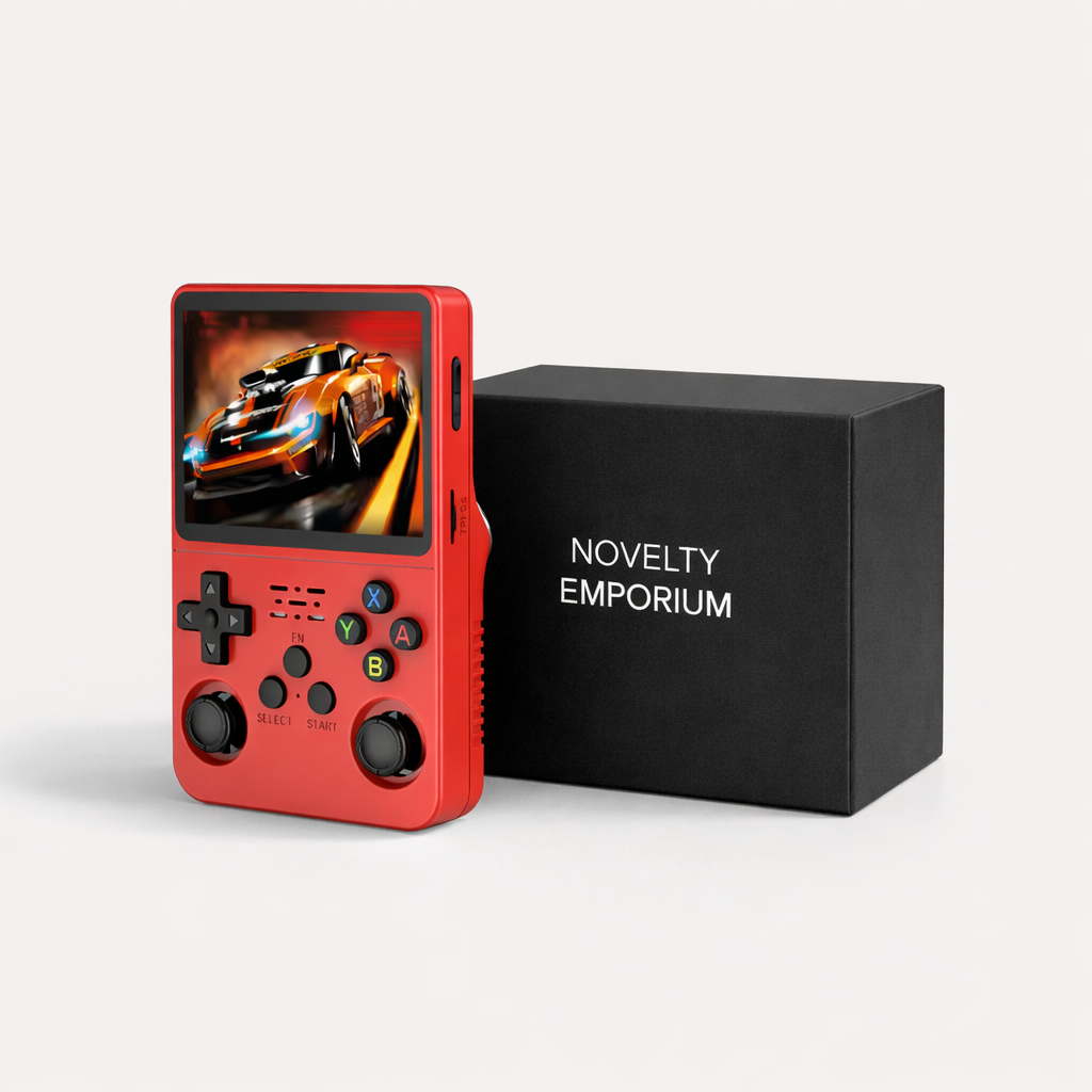 R36S Red Retro Handheld Game Console – 64GB Classic Arcade Gaming System with 3.5" IPS Screen
