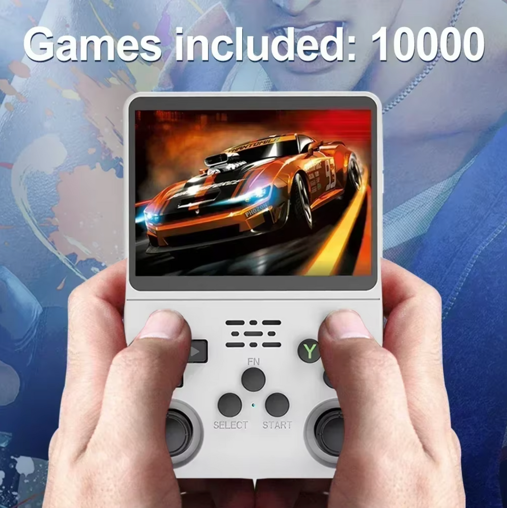 R36S Yellow Retro Gaming Console 64GB – Portable Handheld with 3.5" IPS Display & ARKOS System