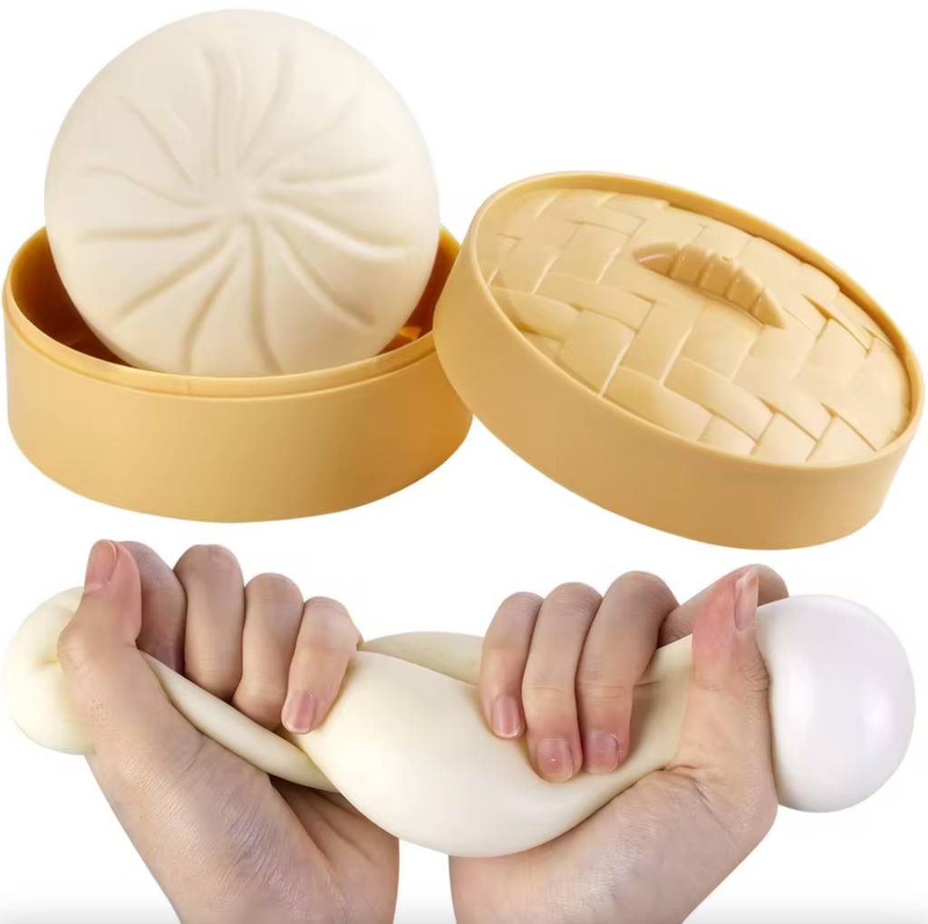 Pink Dumpling Bun Squishy Stress Ball – Satisfying Sensory Toy with Slow Rebound Texture