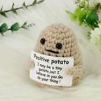 Handmade Positive Potato Plush with Encouragement Card – Cute Pocket Hug Gift