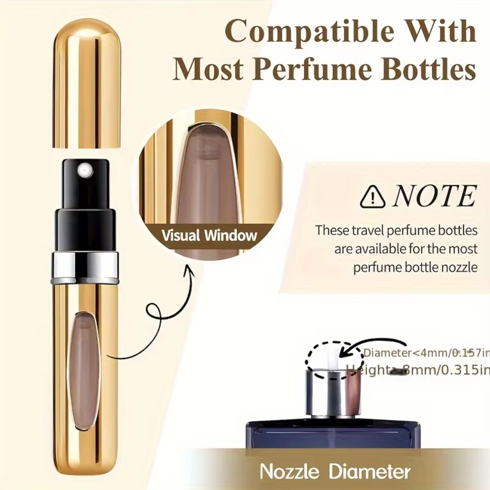 5ml Refillable Travel Perfume Atomizer – Compact Aluminum Pocket Spray Bottle