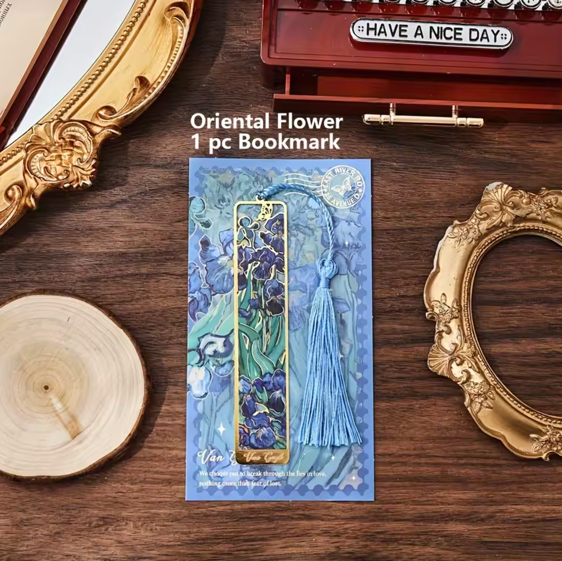 Starry Night Metal Bookmark with Tassel – Vintage Van Gogh Inspired Book Lover Gift 3
