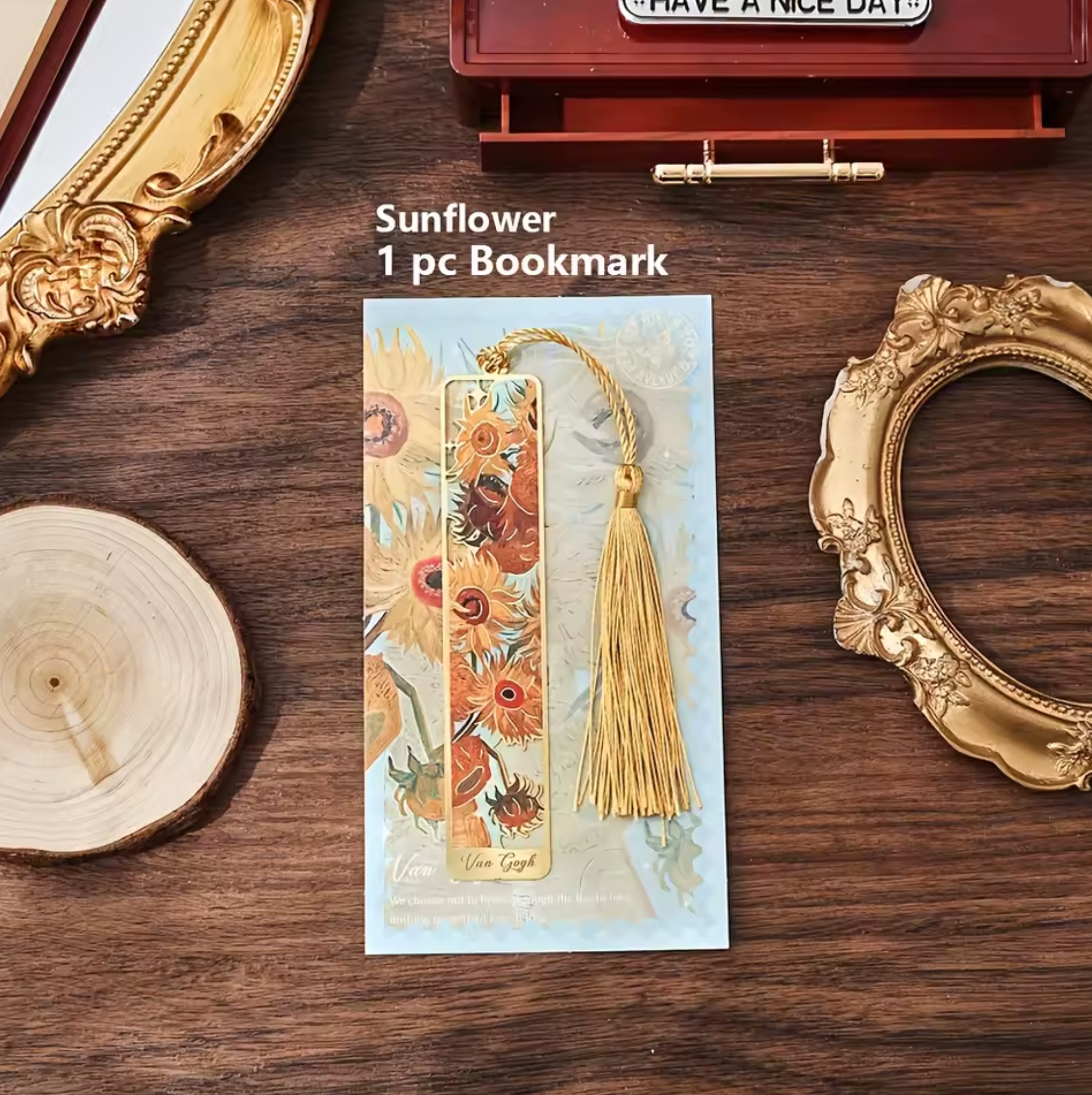 Starry Night Metal Bookmark with Tassel – Vintage Van Gogh Inspired Book Lover Gift 2