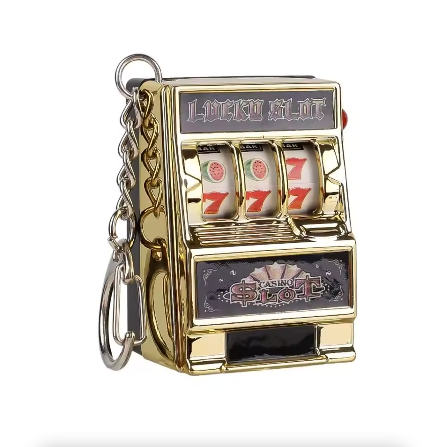 Mini Casino Slot Machine Keychain – Lucky Jackpot Pocket Toy Gold