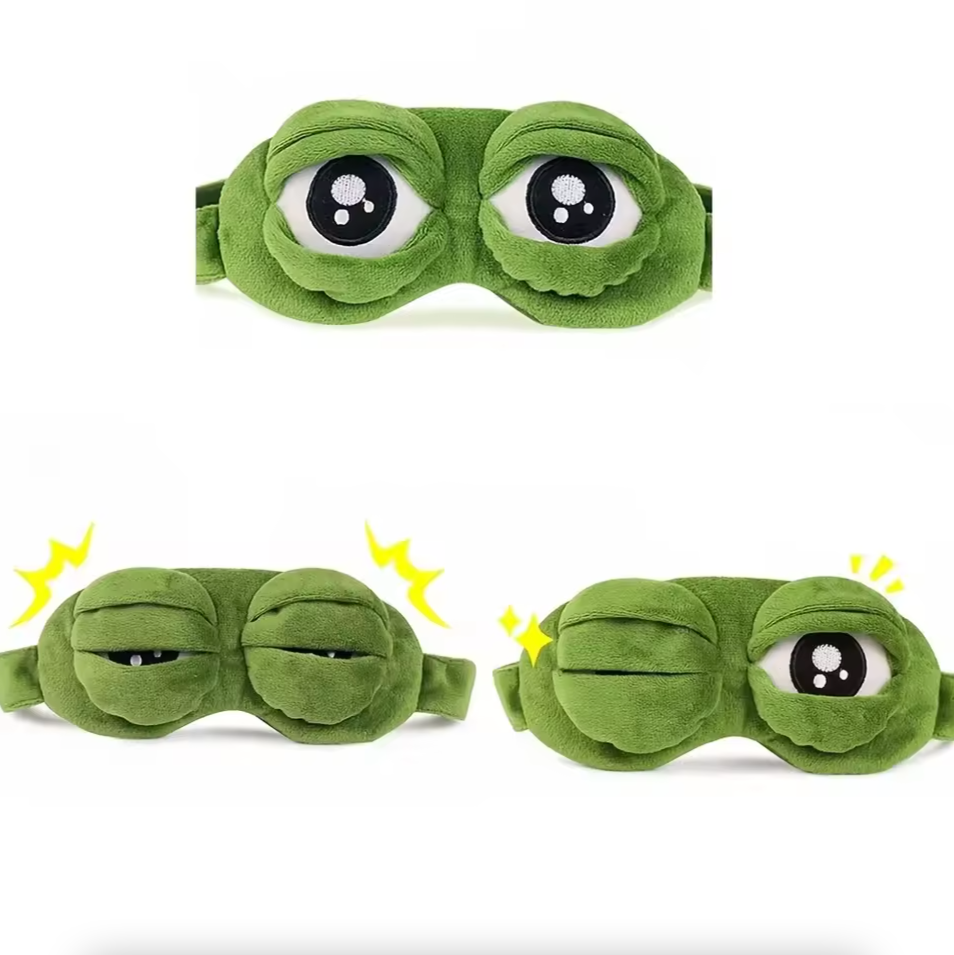 Cute Frog Sleeping Eye Mask – Soft Cartoon Blindfold for Travel, Home, and Office Rest
