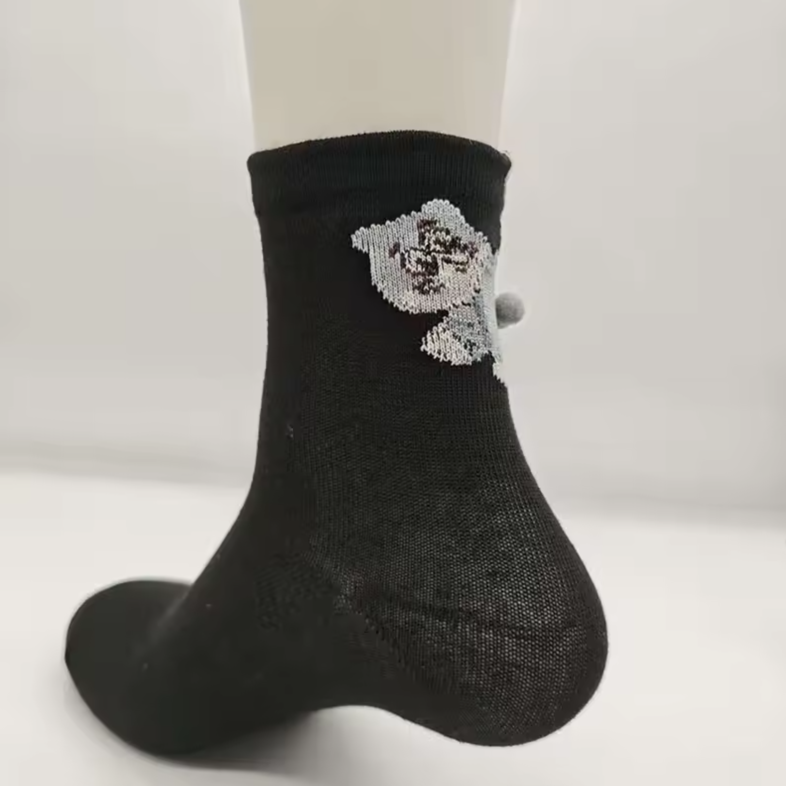 Cute Cat Balls Crew Socks – Quirky 3D Cat Design Socks for Men & Women Black