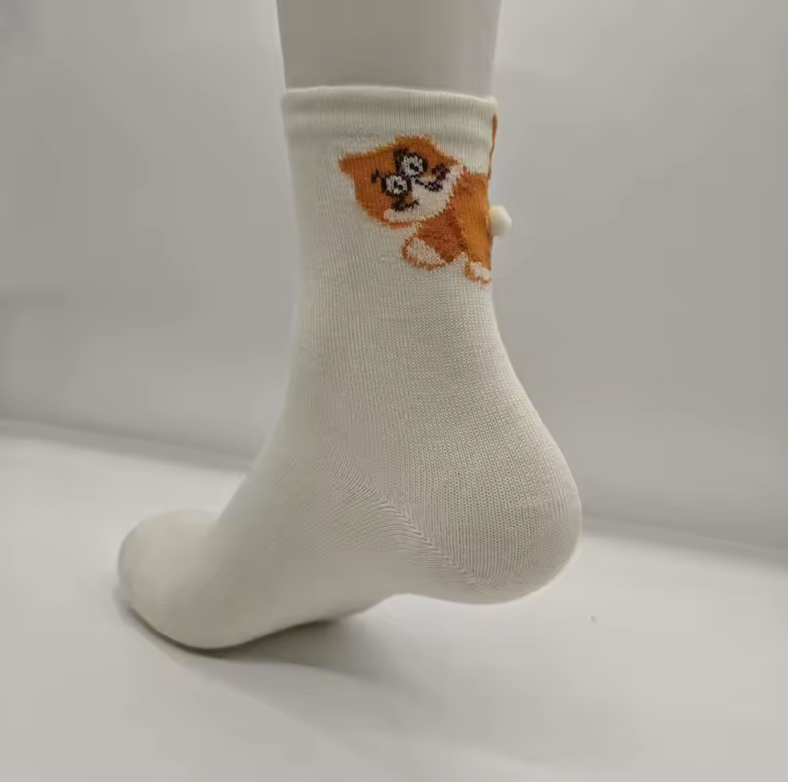 Cute Cat Balls Crew Socks – Quirky 3D Cat Design Socks for Men & Women White