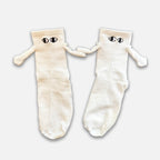 Magnetic Hand-Holding Socks – Unique Design for Fun and Functional Wear WHITE